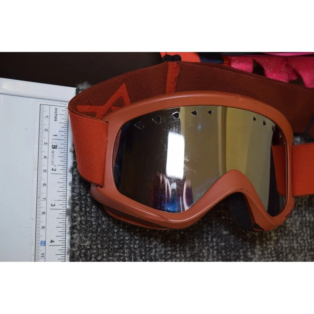 Vintage Anon Goggles Mirror / Amber Lens Red Frame FLAW